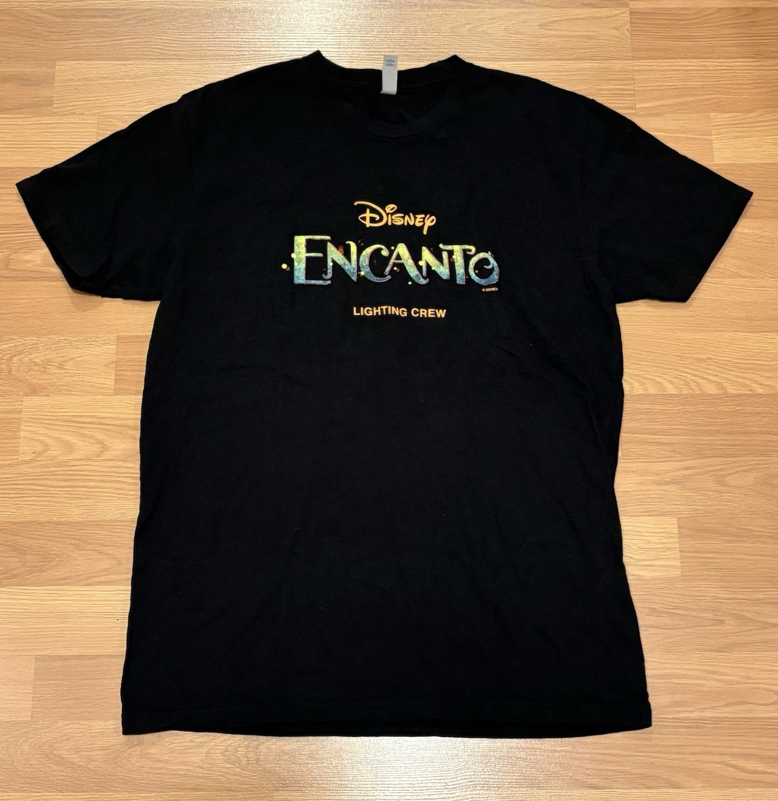 Disney Encanto Movie Lighting Crew Black Tee Size L
