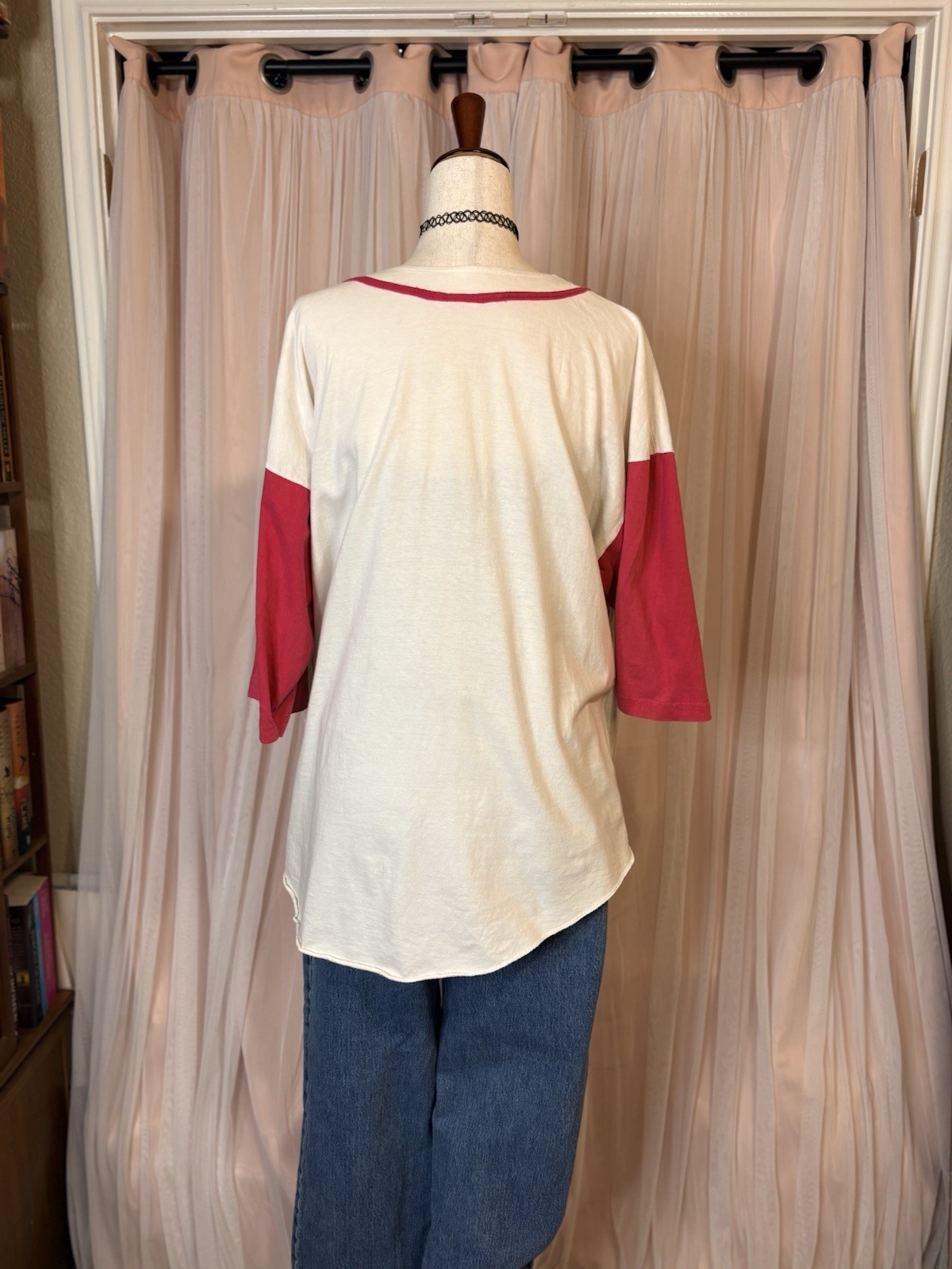 Sun Sportswear Vintage Bugs Bunny Graphic Print Baseball Button Front Top XL