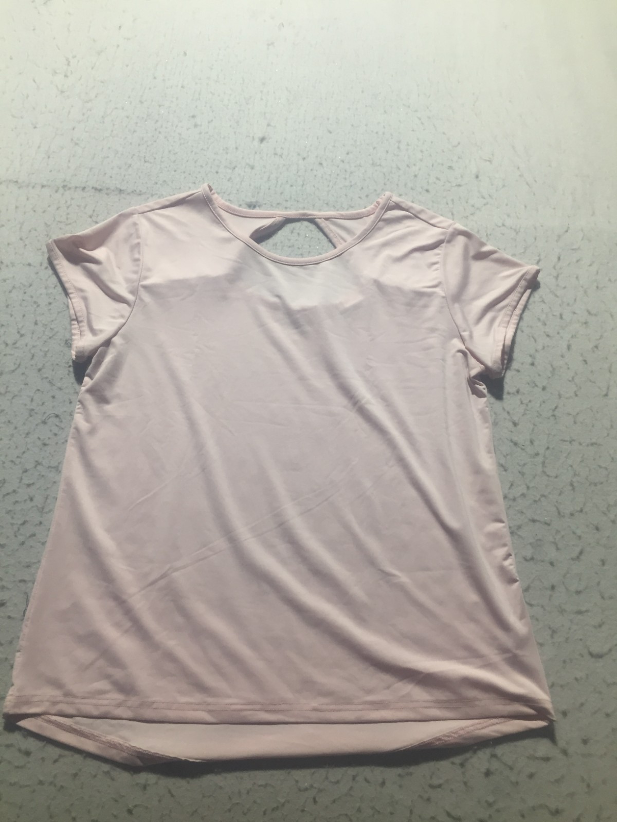 Jockey T Shirt Womens L Large Light Pink Short Sleeve Crew Neck Keyhole Back