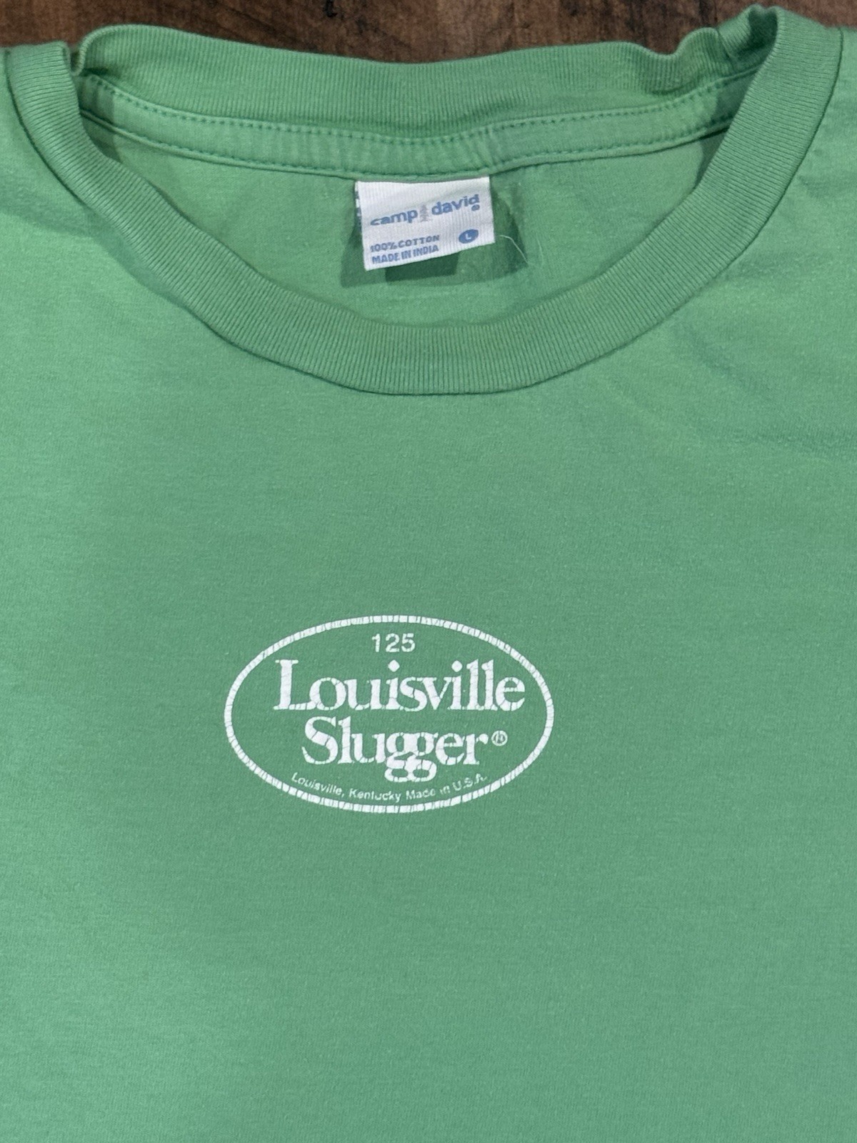 Vintage Style Louisville Slugger Baseball T Shirt Womens Size M Green Graphic