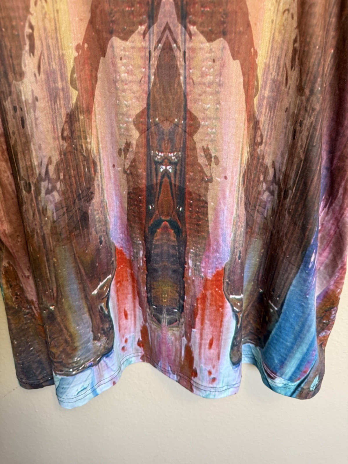 Azalea by Firmiana Top Tunic Tank Multi Color Abstract Boho Art Stretch Large