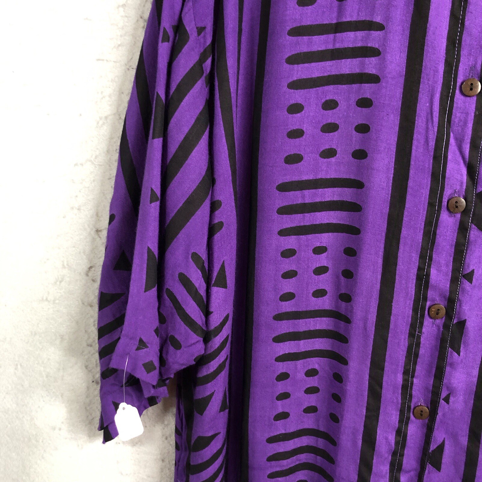 Ethnic Top Women One Size Purple Black Art To Wear Primitive Artsy NEW