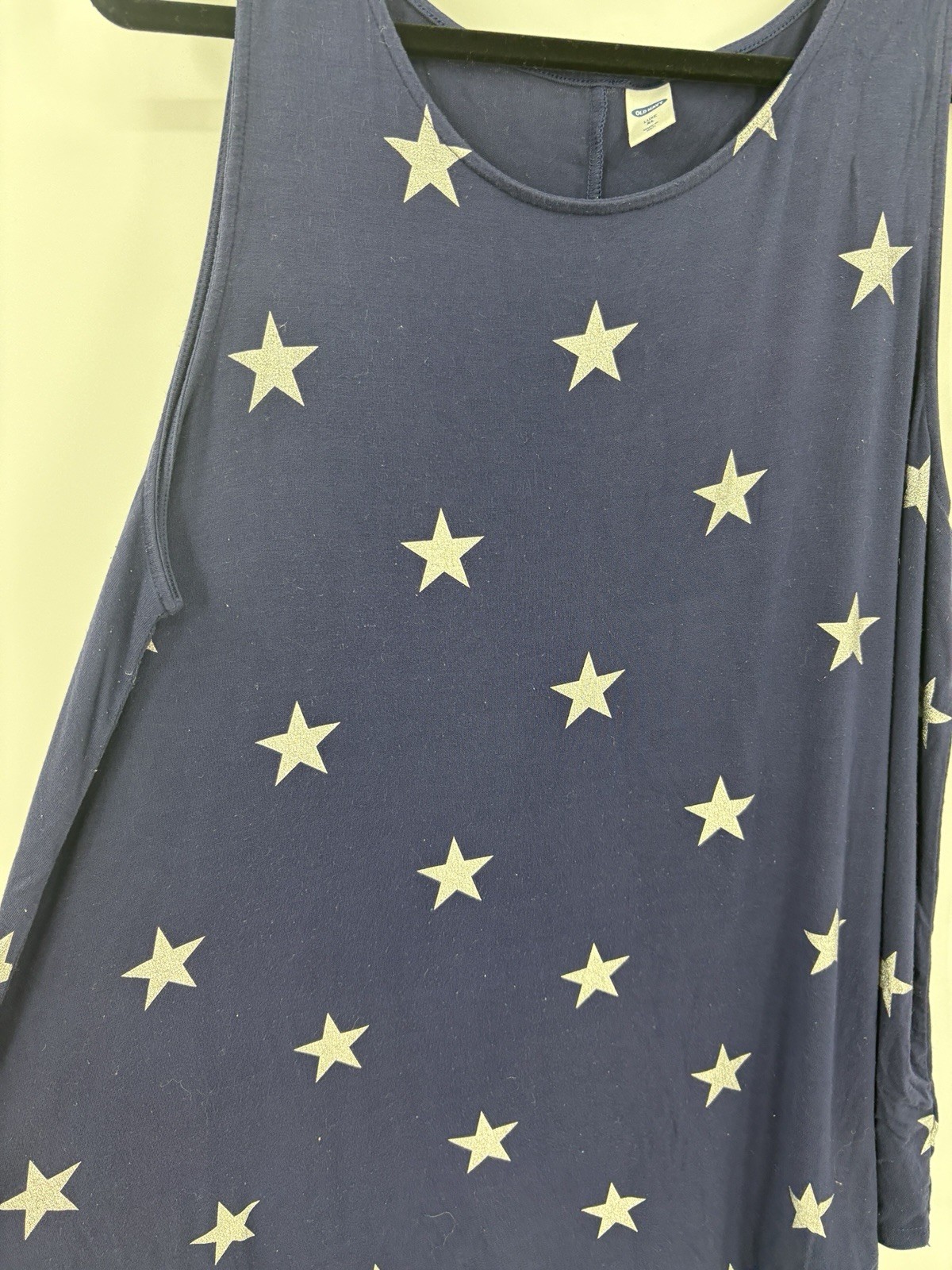 Old Navy Womens XL Tank Top Navy Blue White Stars Sleeveless Swing style