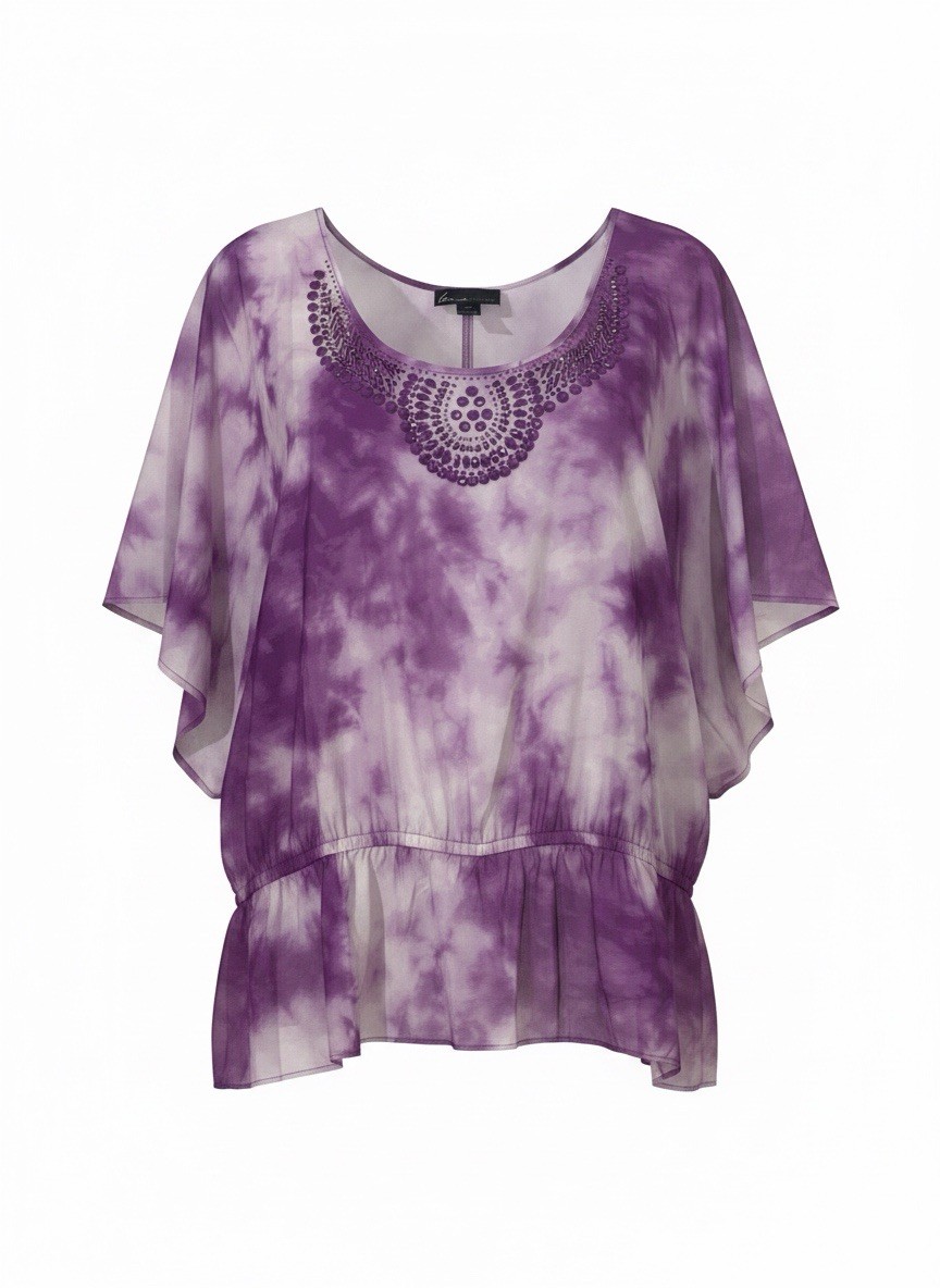 Lane Bryant women’s purple and white tie dyed blouse Plus Size 22/24