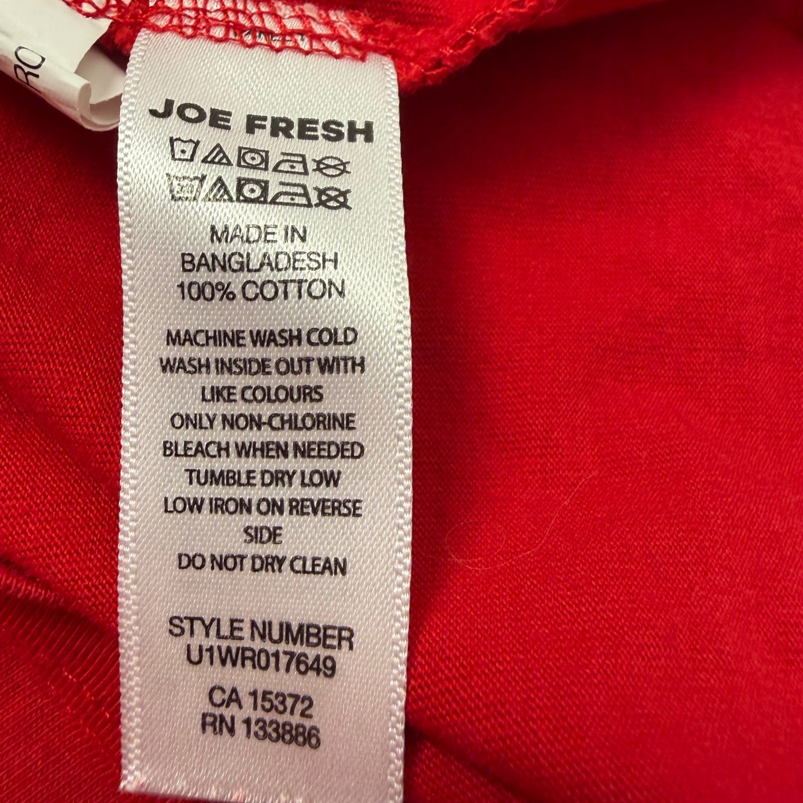 Joe Fresh Canada Maple Leaf Graphic Tee Red Cotton Short Sleeve Shirt Womens S