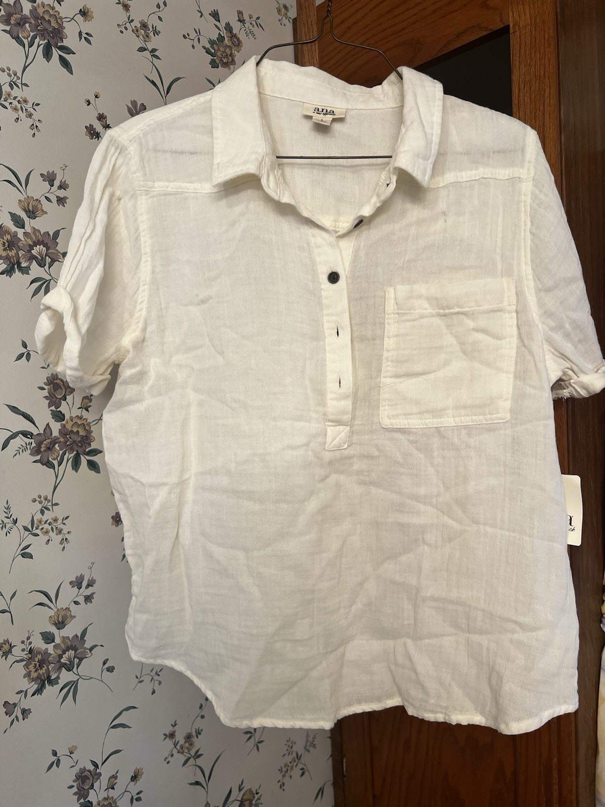 Women’s Large 100% Cotton Ana A New Approach Off White In Color BNWT