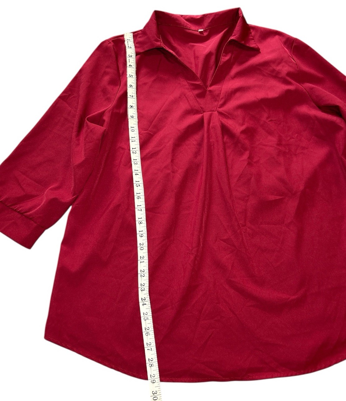 TEMU – NWOT – Burgundy Pullover Tunic Top w/Quarter Sleeves 1XL