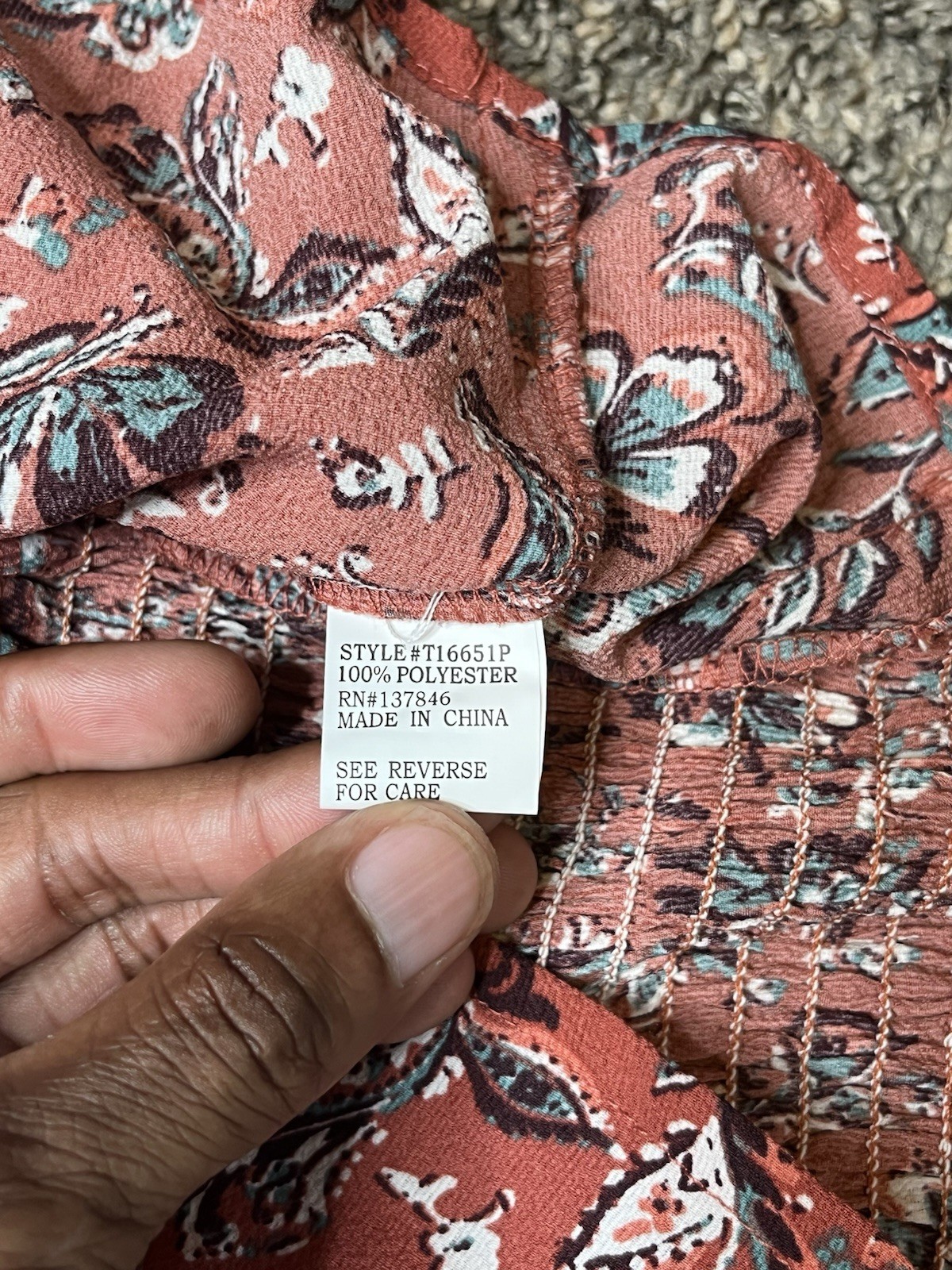 Roommates red floral blouse with floral print, size L