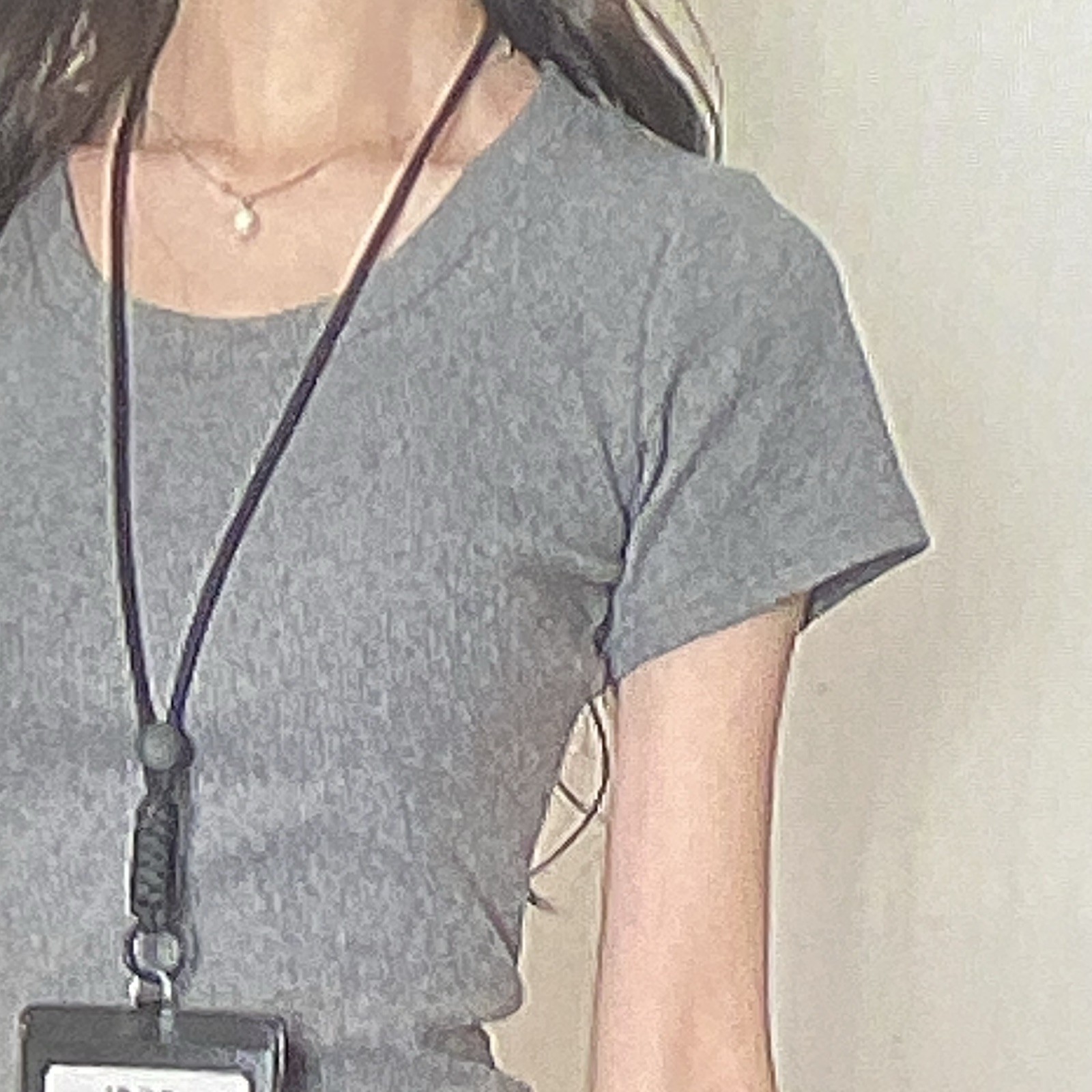 U-neck T-shirt – Women’s Summer Short-Sleeved Base Top – Gray