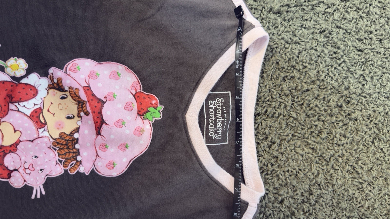 Strawberry Shortcake Vintage Style Shirt/ Brown And Pink/ Woman’s Short Top Lg