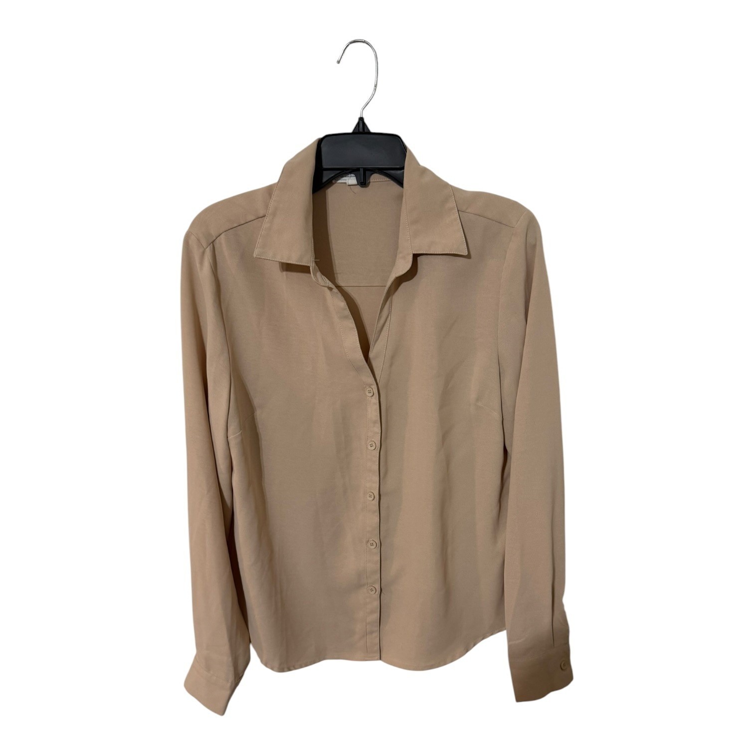 HAVE Los Angeles Tan Beige Long Sleeve Button Down Blouse Shirt 99868-CH798 L