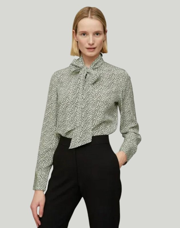 Women jigsaw shirt black silk 36/S/44 #9LRB