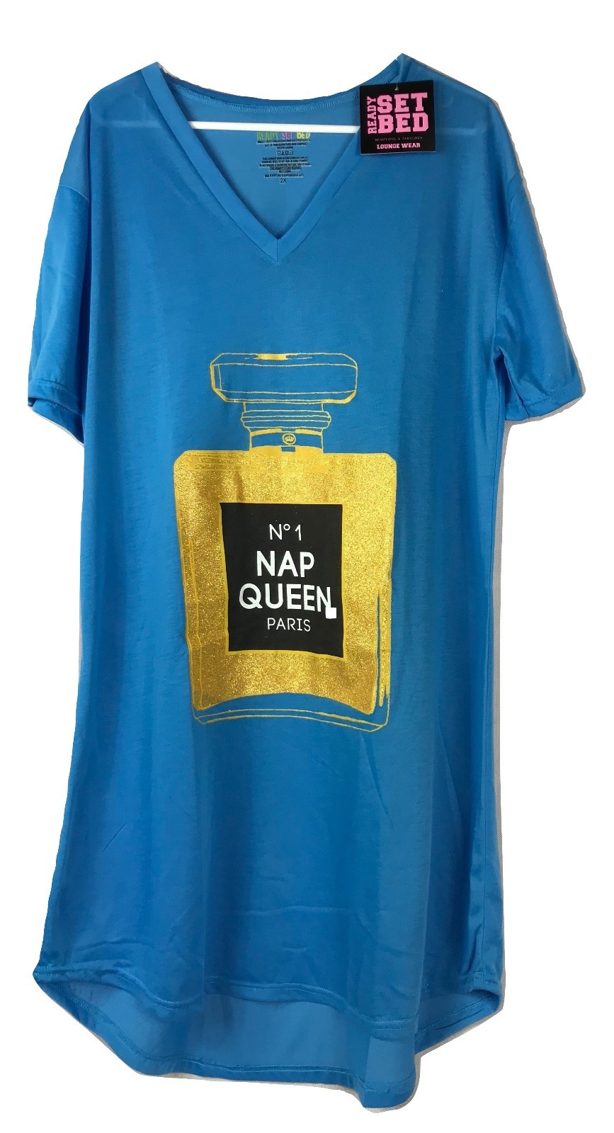 NAP QUEEN – Sleep Dorm Night Shirt Pajamas by PJLICIOUS – Sizes 1XL, 2XL, 3 XL
