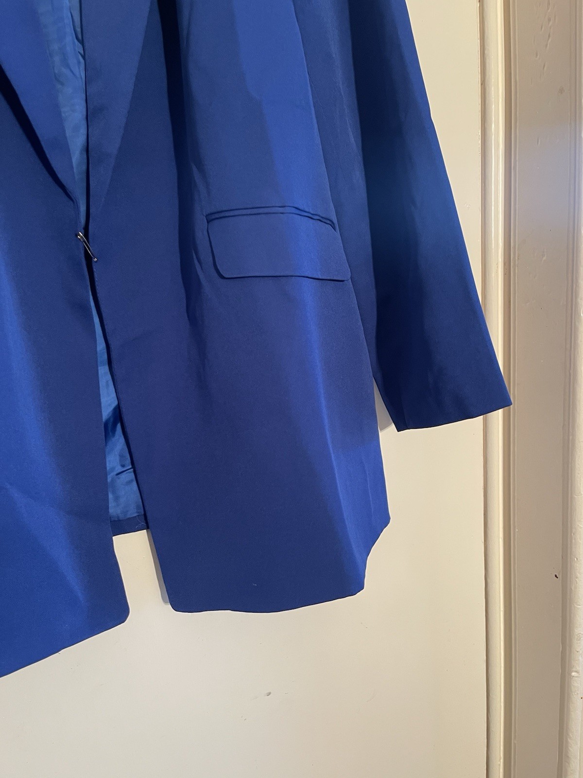 YOURS PLUS SIZE None Button Long Sleeve Casual Blazer Blue Women’s U.K-24”