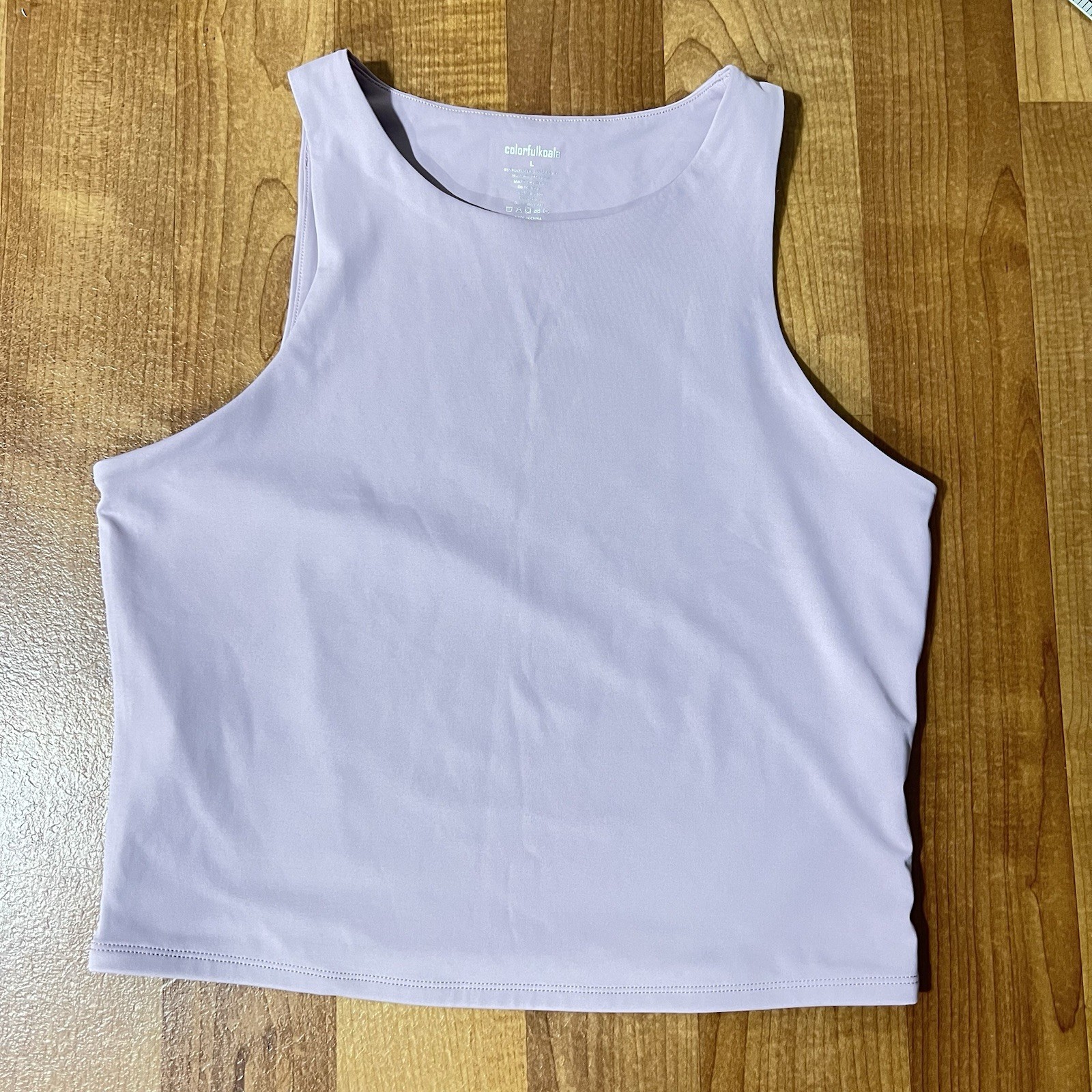 NWOT~ ColorfulKoala Women’s Size L Lavender High Neck Tank Top Lined Sleeveless