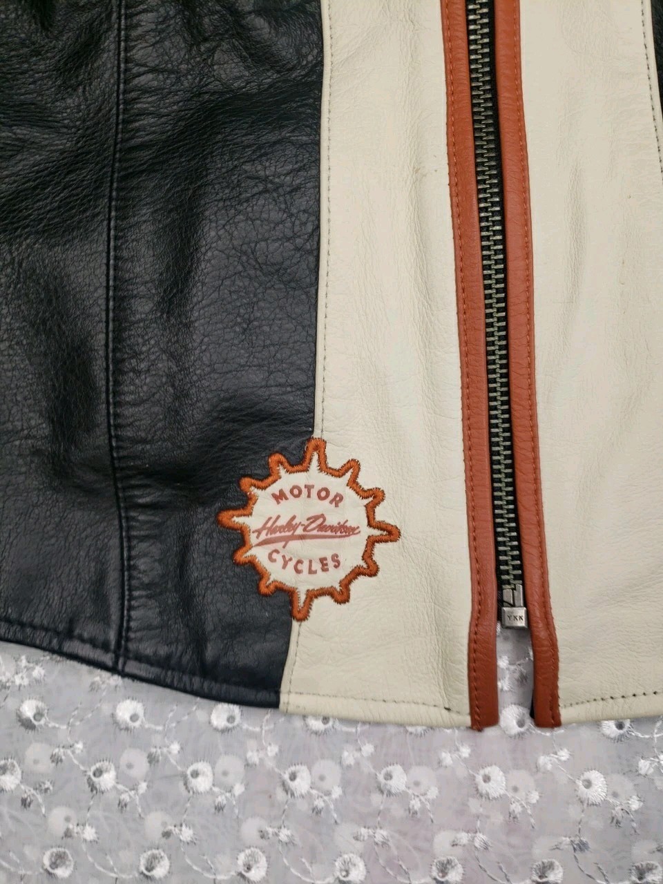 Harley Davidson Legendary Leather Halter Corset Laced Top Shirt Womens Large