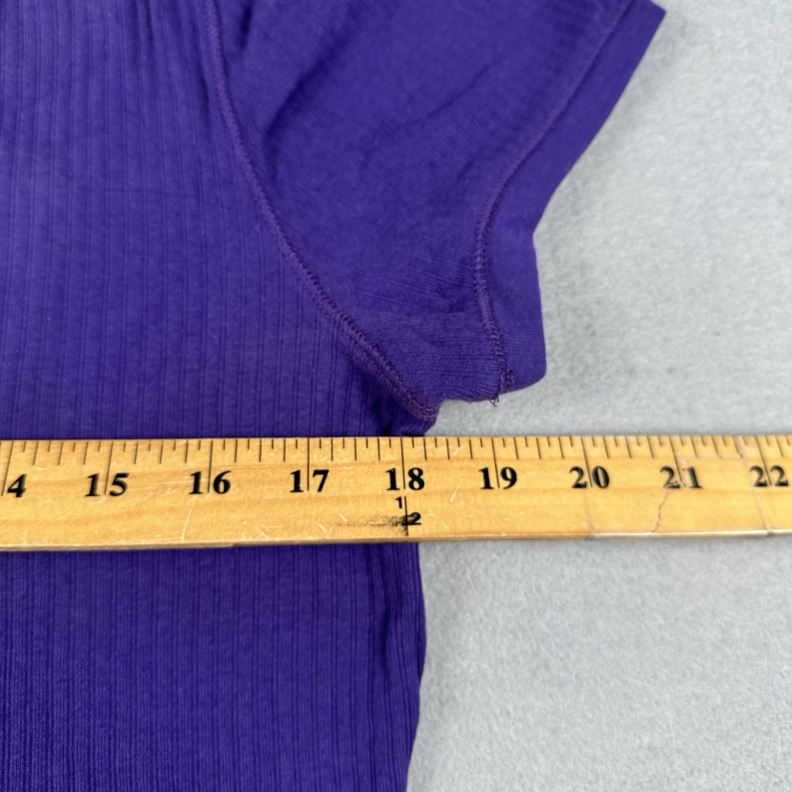 Y2K Aeropostale Ribbed Henley Short Sleeve Shirt Women’s 2XL Purple Stretch Aero