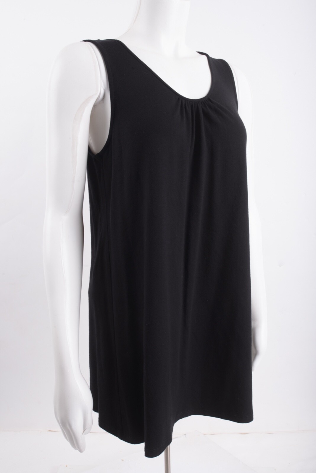 Eileen Fisher Womens Shirt Top Black M Medium Black Rayon Lycra Sleeveless