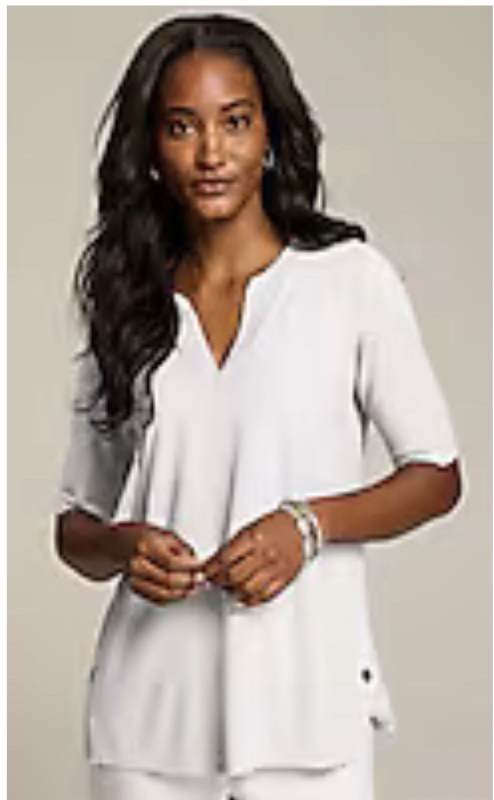 NWT PURE JILL{J JILL} HEMP AND COTTON TOP-LARGE-WHITE-VERY NICE!