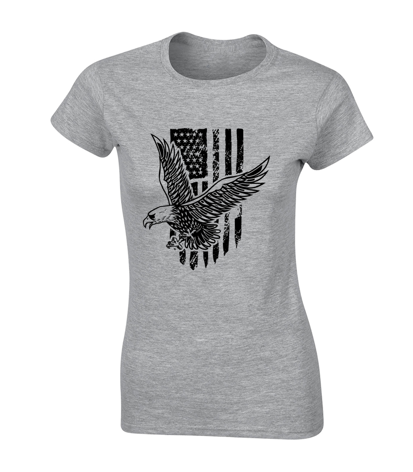 BLACK EAGLE USA LADIES T SHIRT COOL AMERICAN EAGLE MILITARY ARMY DESIGN TOP