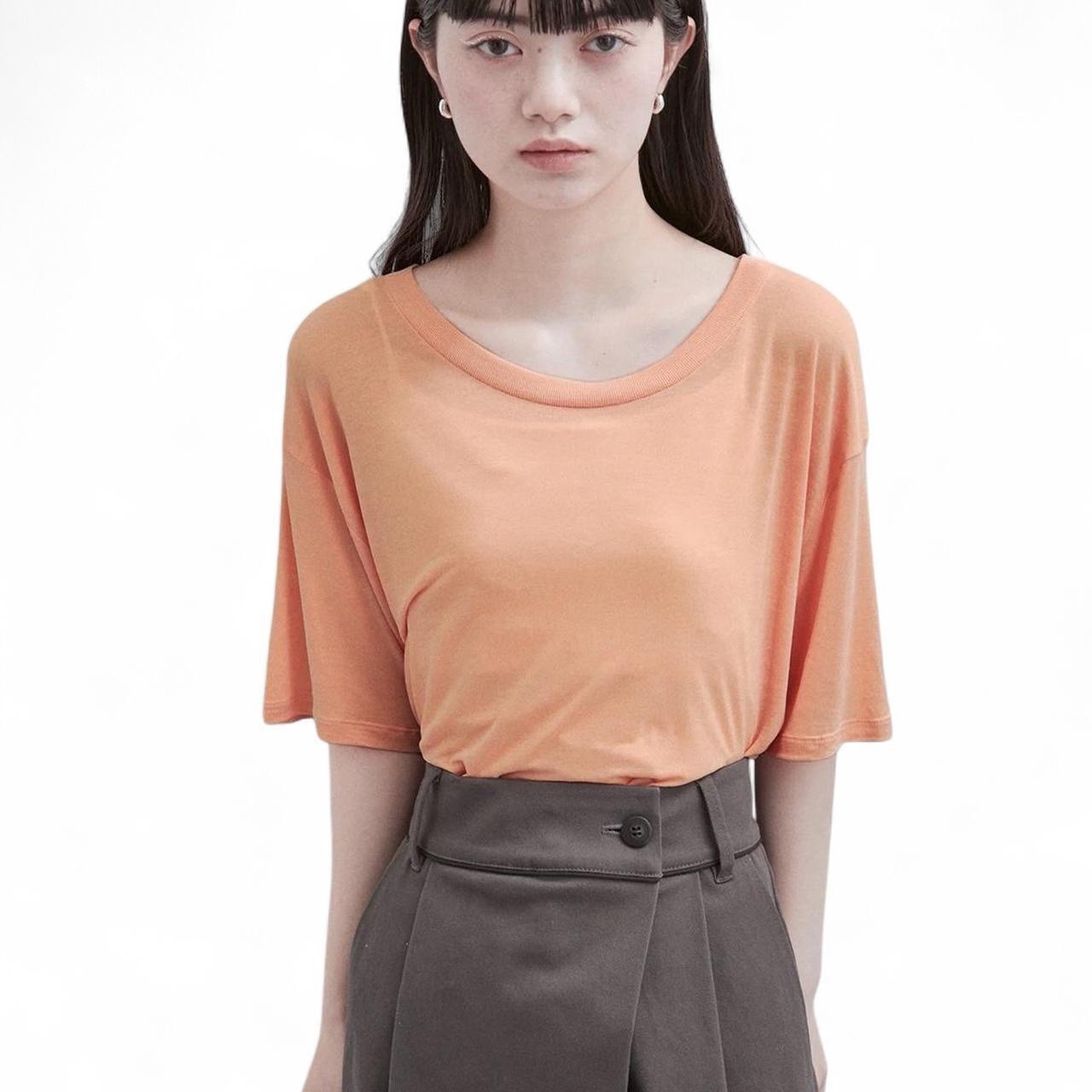 Baserange New Alda Orange Silk Cupro Loose Tee NWT XS