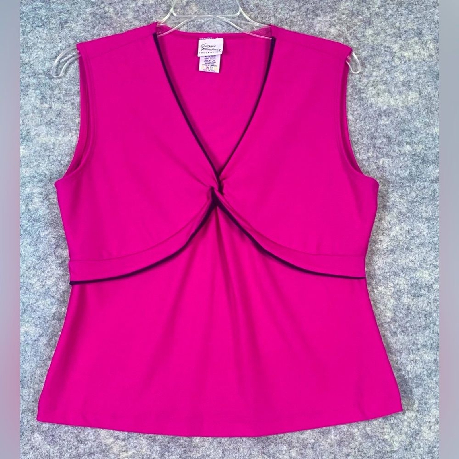 Giorgio Fiorlini Bright Pink Structured Sleeveless Top with Twist Front Size M