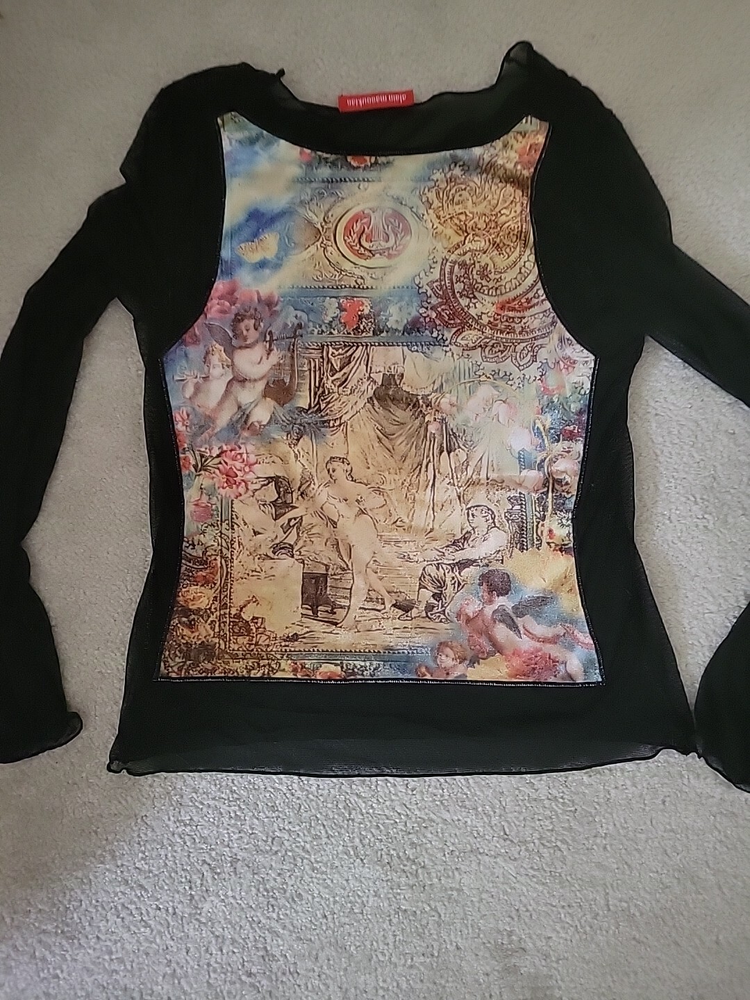 Wearable Art Manoukian Y2k Mesh Top S M renaissance Plein Sud