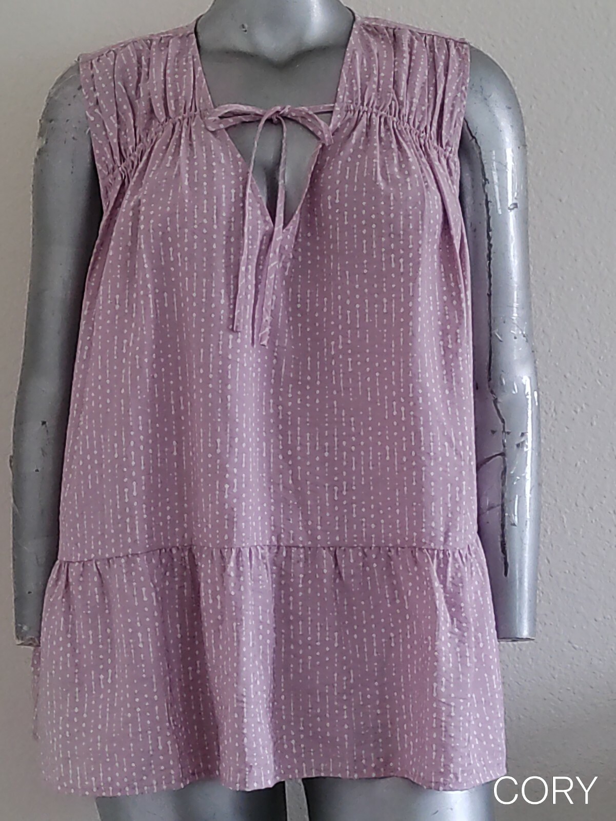 NEW A New Day TIERED PLEATED CUT OUT TIE V~NECK TOP BLOUSE Size 2X Sleeveless