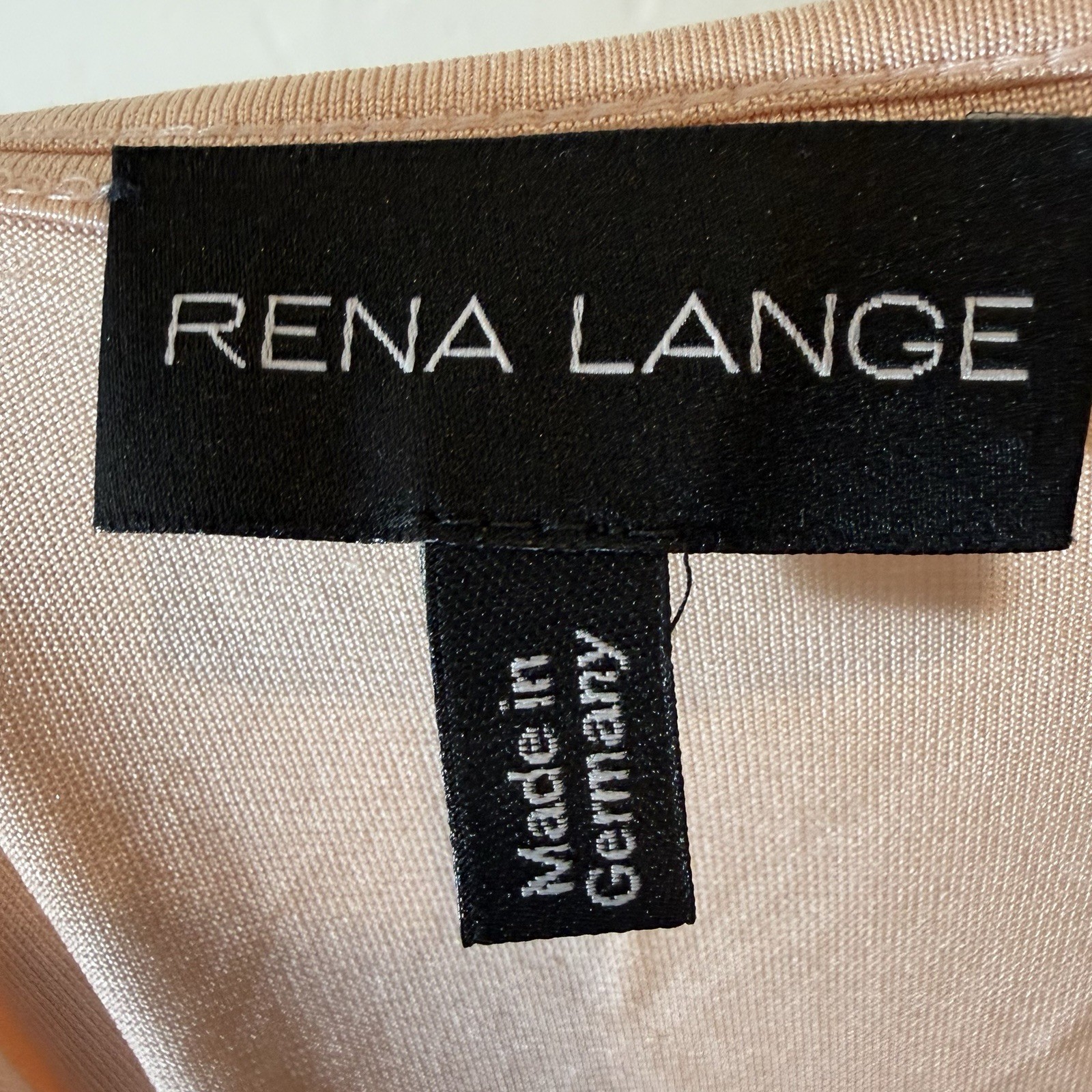 Rena Lange 90% Silk 10% Elastane Blush Pink Short Sleeve Knit Top XL Germany