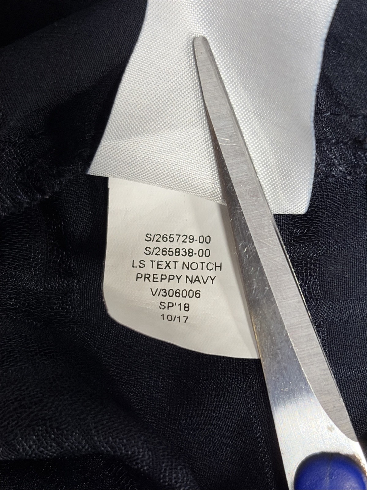Banana Republic Mandarin Collar Surplice V-Neck Top Blouse Navy Plaid Size Large