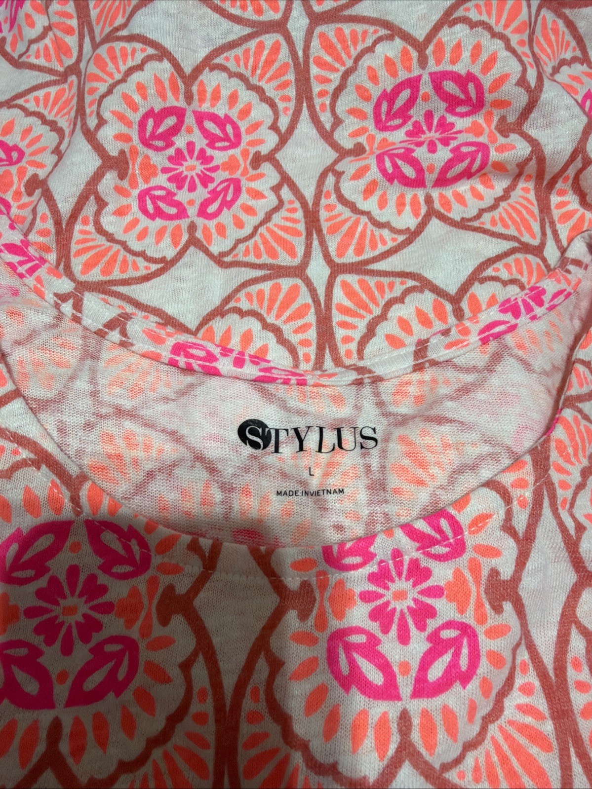 Stylus Linen Blend A-line Top Size Large L-24