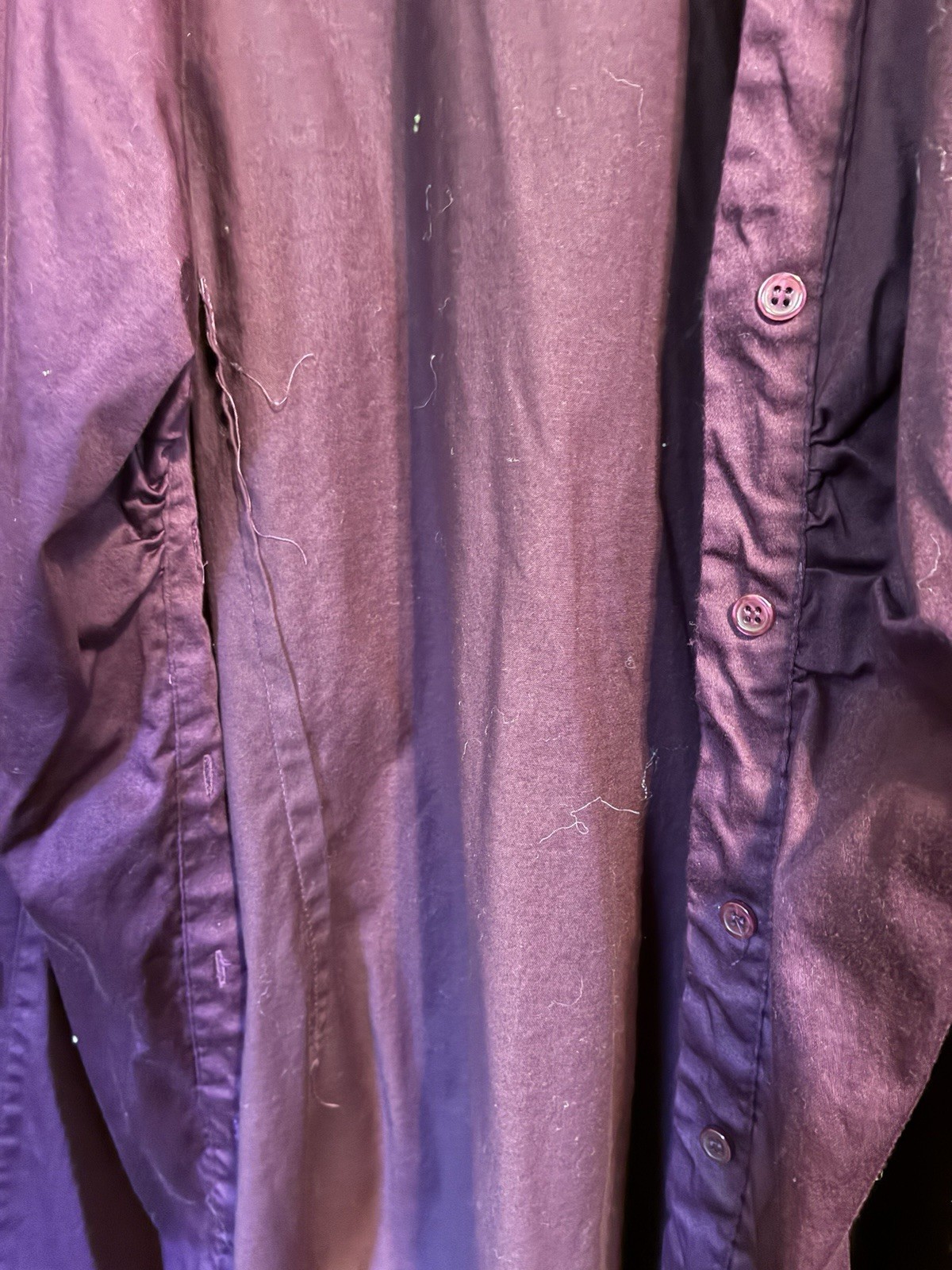 Fred David Woman’s 3X Deep Purple Button Down Blouse