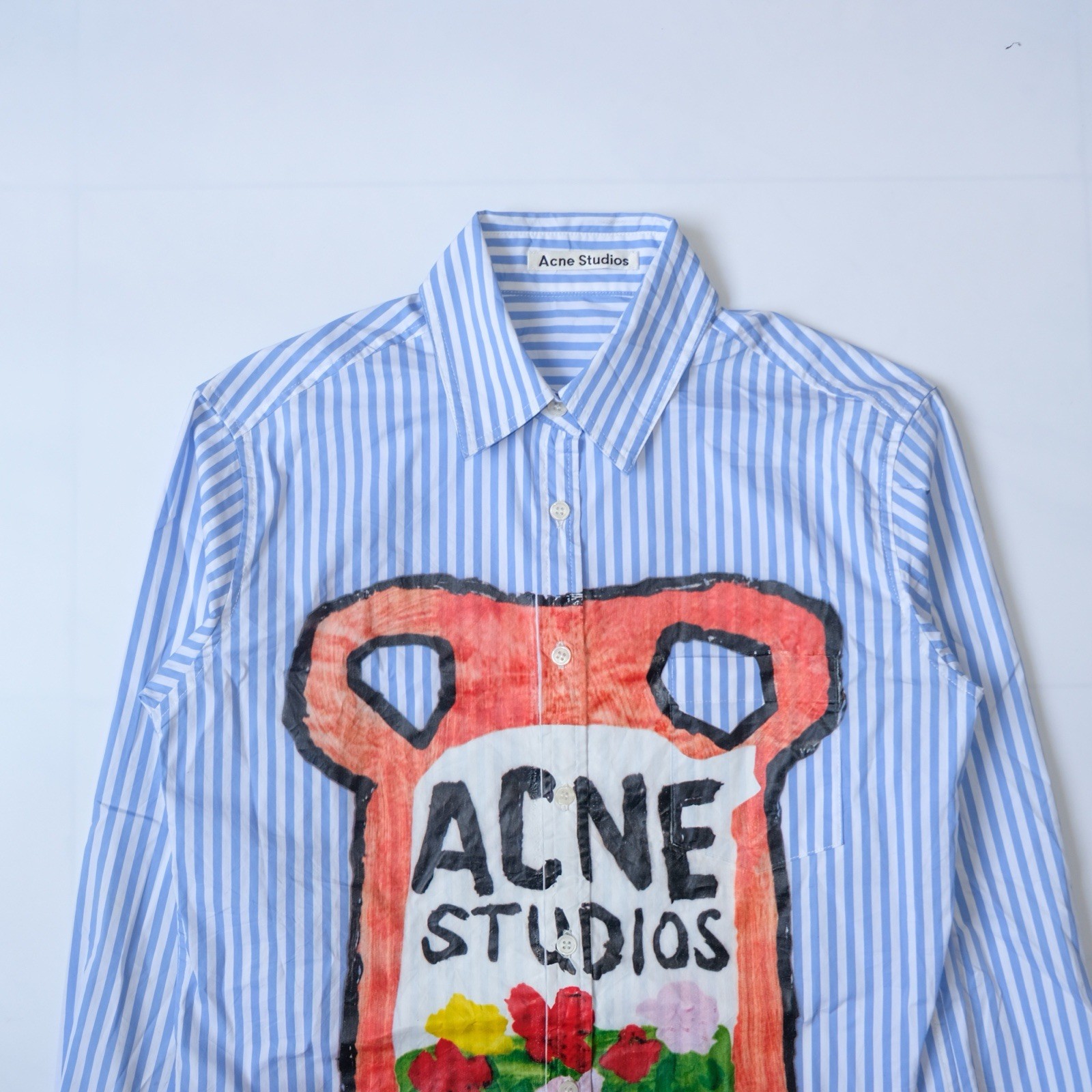 Acne Studios x Grant Levy-Lucero SS19 “Hand Painted” Graphic Stripe Shirt