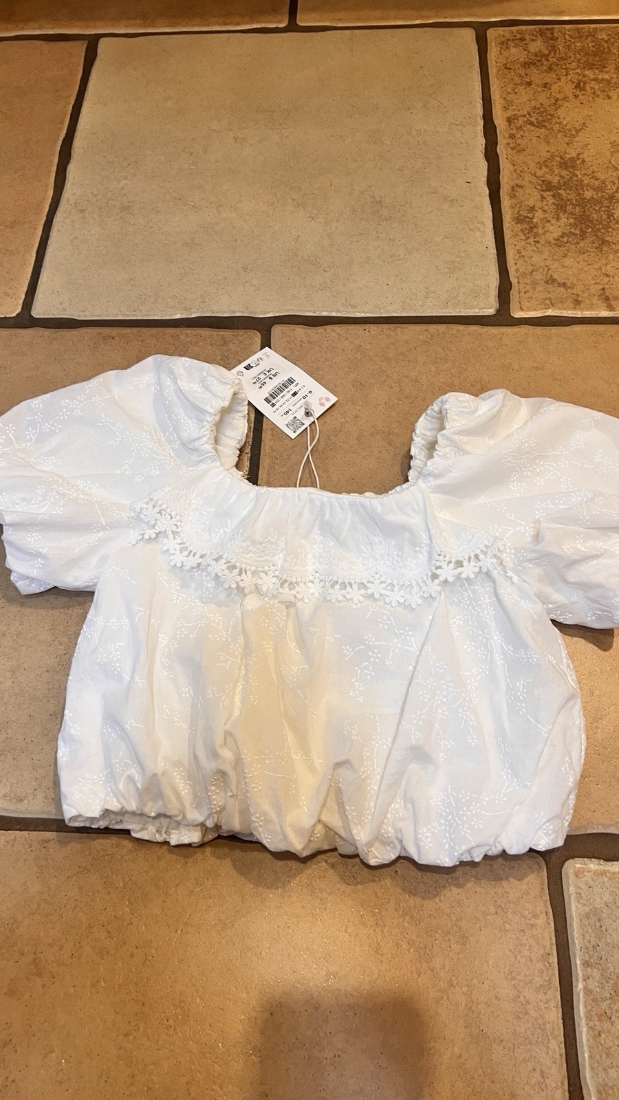 Zara Girl Blouse Crop Size 9-10 NWT