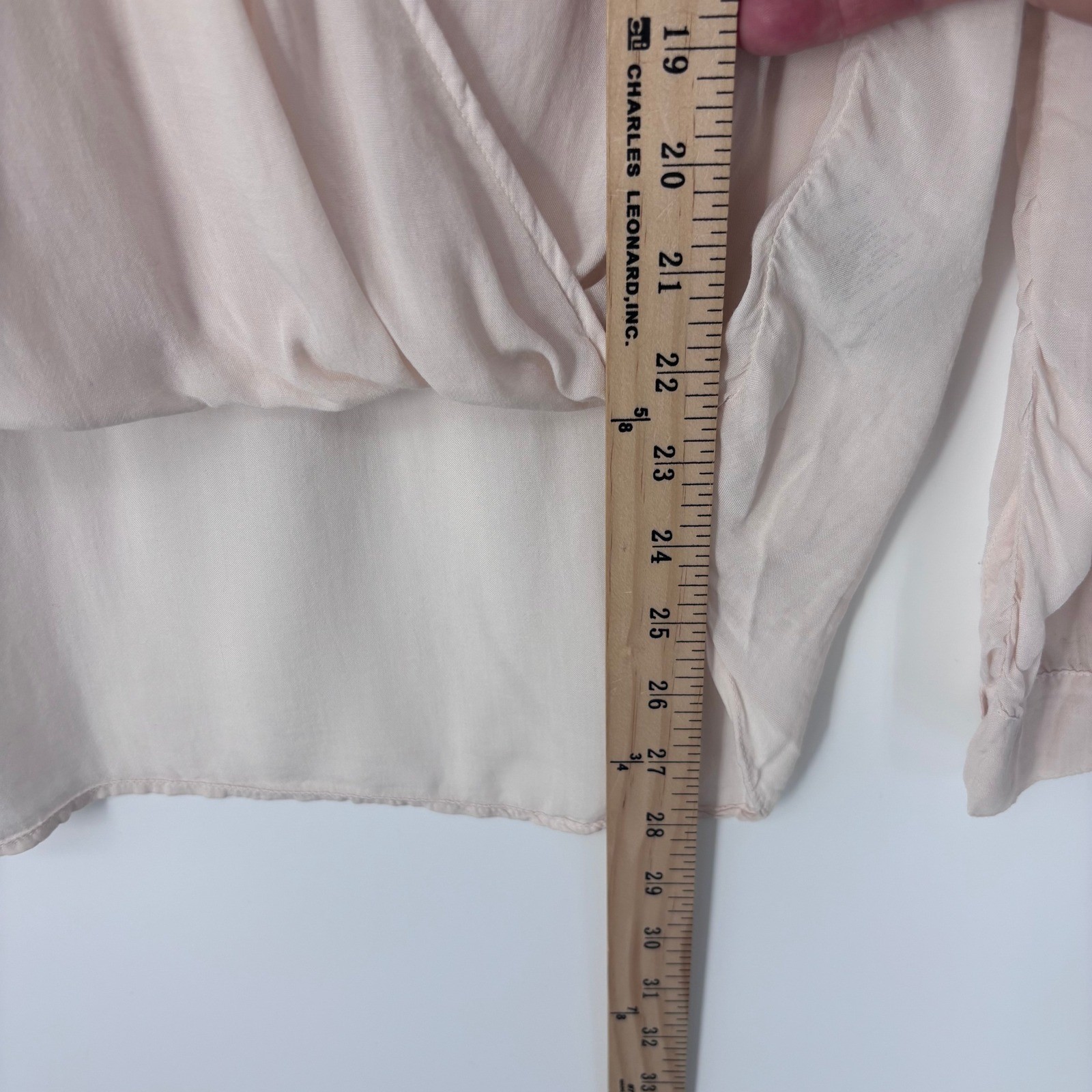 Velvet by Graham & Spencer Blouse Womens S Pink Surplice V-Neck Long Sleeve Top