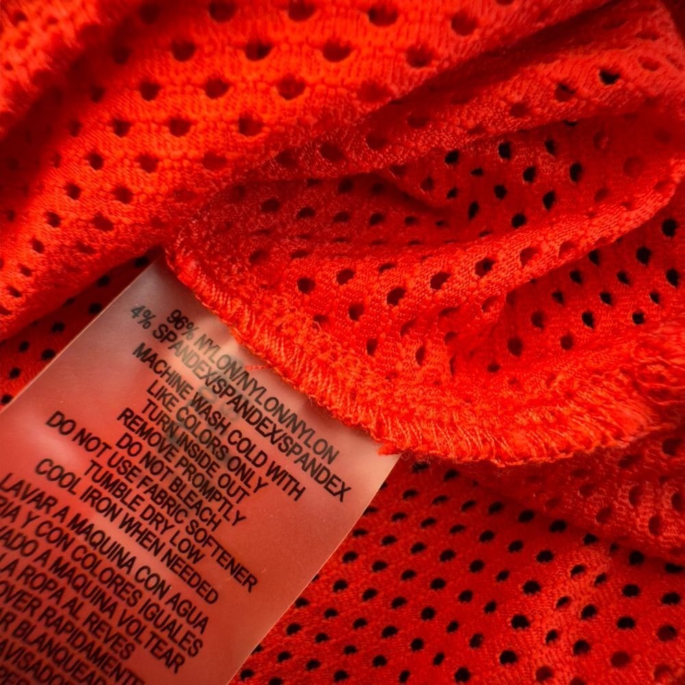 Tommy Hilfiger Sport Mesh Red See Through Top Studs Sporty Streetwear Womens M