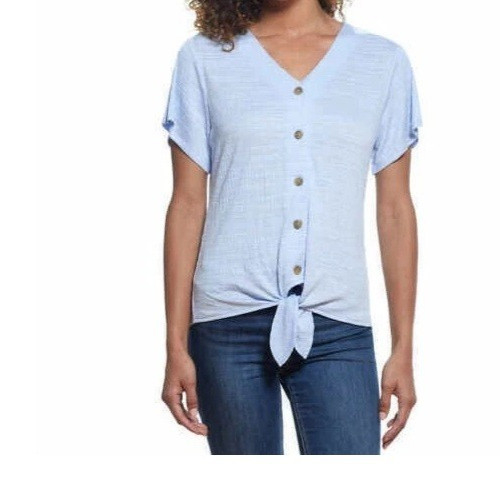 XXL Weatherproof Vintage Women’s Tie Front Top Shirt Peri Blue Size 2XL New