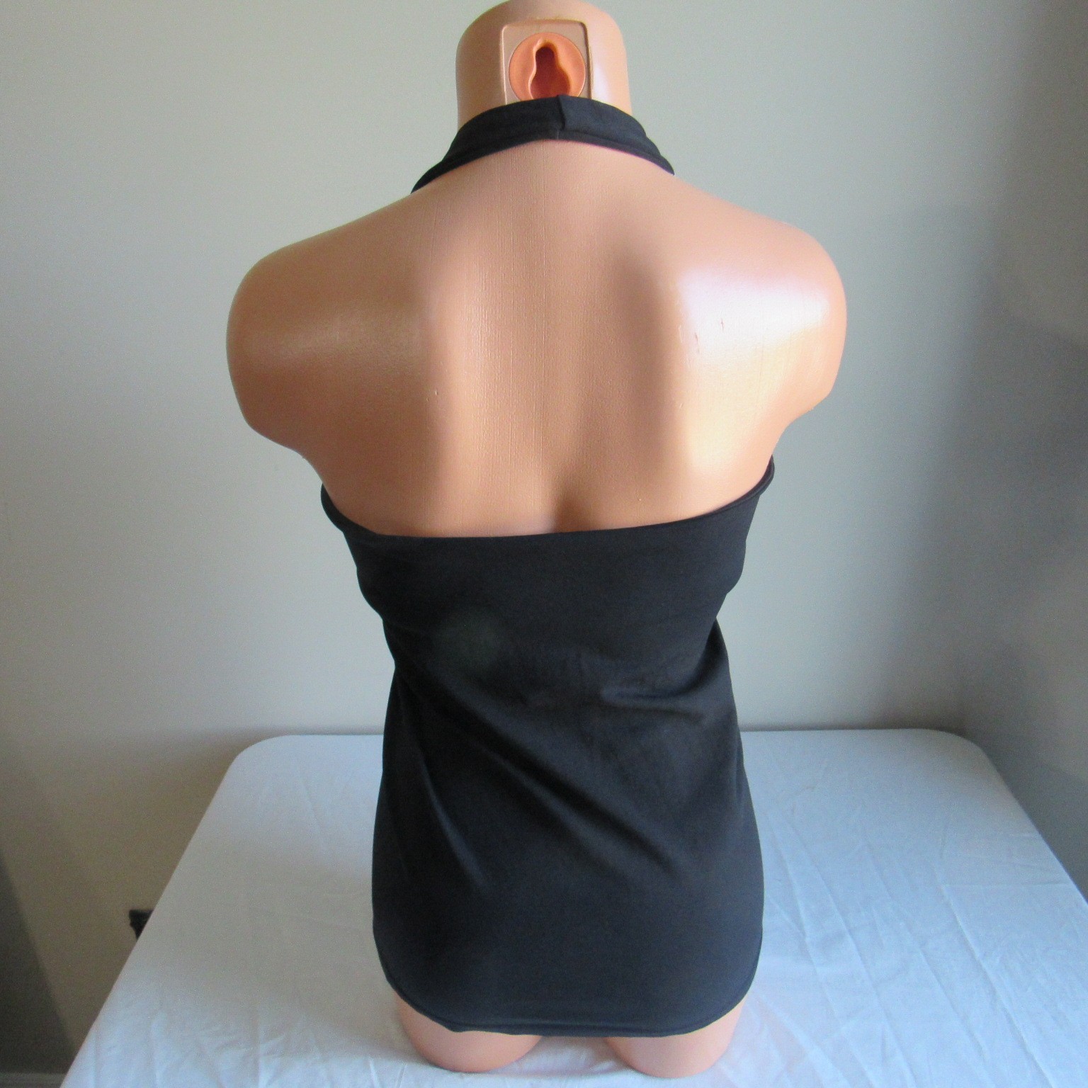 Bordeaux Seamless Nylon Spandex Ruched Front Shirt Top Tank Black One Size