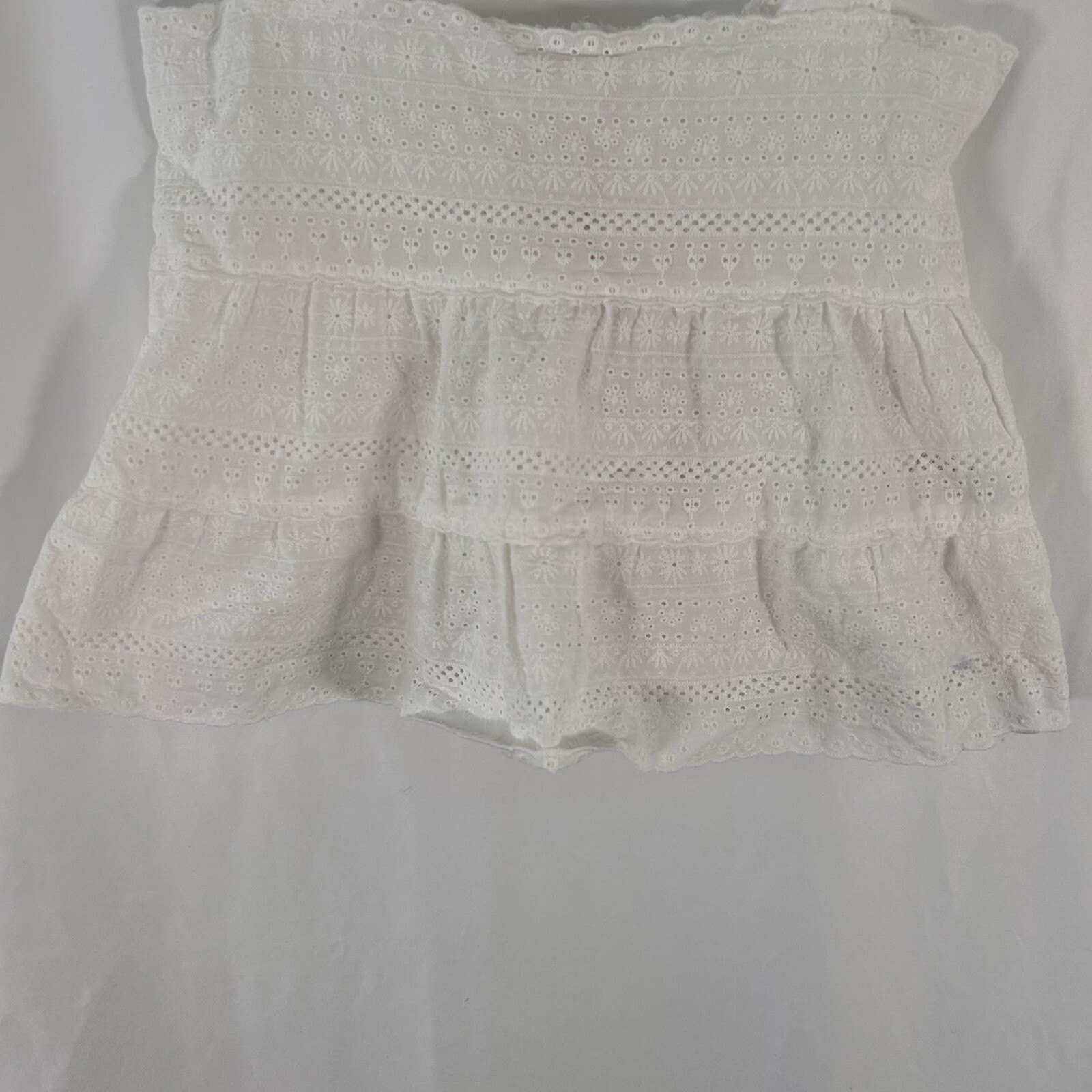 New Gianni Bini Tank Top Women’s XS White Lace Sleeveless Semi Sheer 100% Cotton
