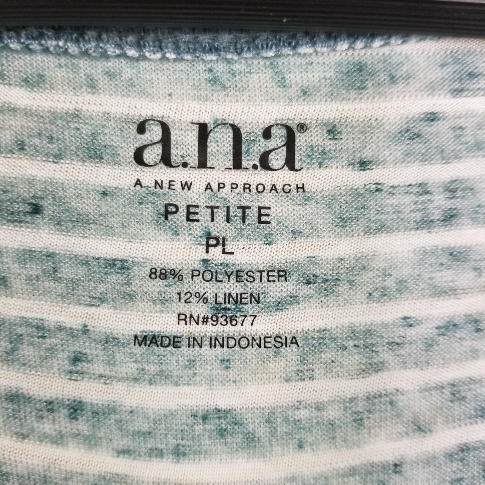 Ana A New Approach Size P L Bluish Gray Striped Top Side Slit T-shirt High Low