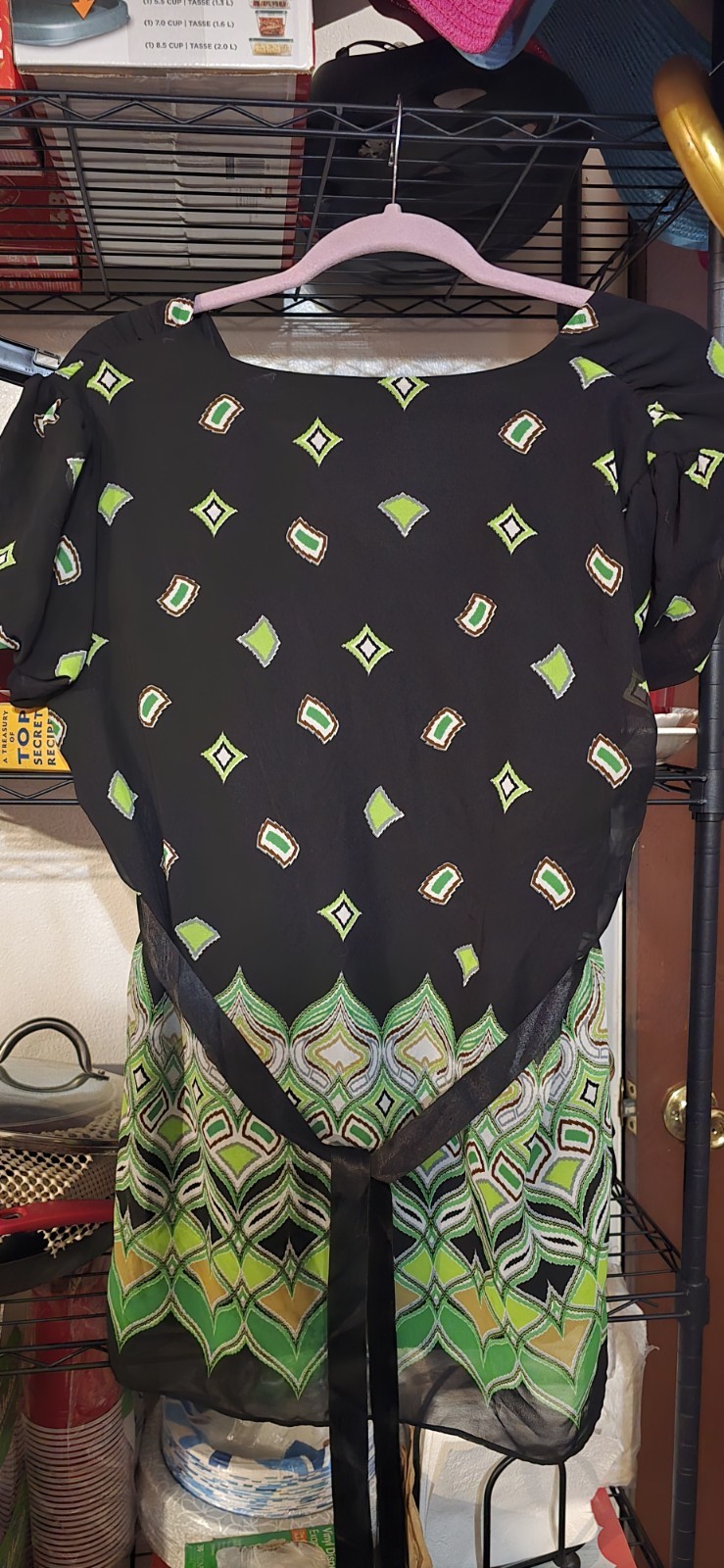 Studio 1940 Womans Black And Green Top Size Large Free Shipping