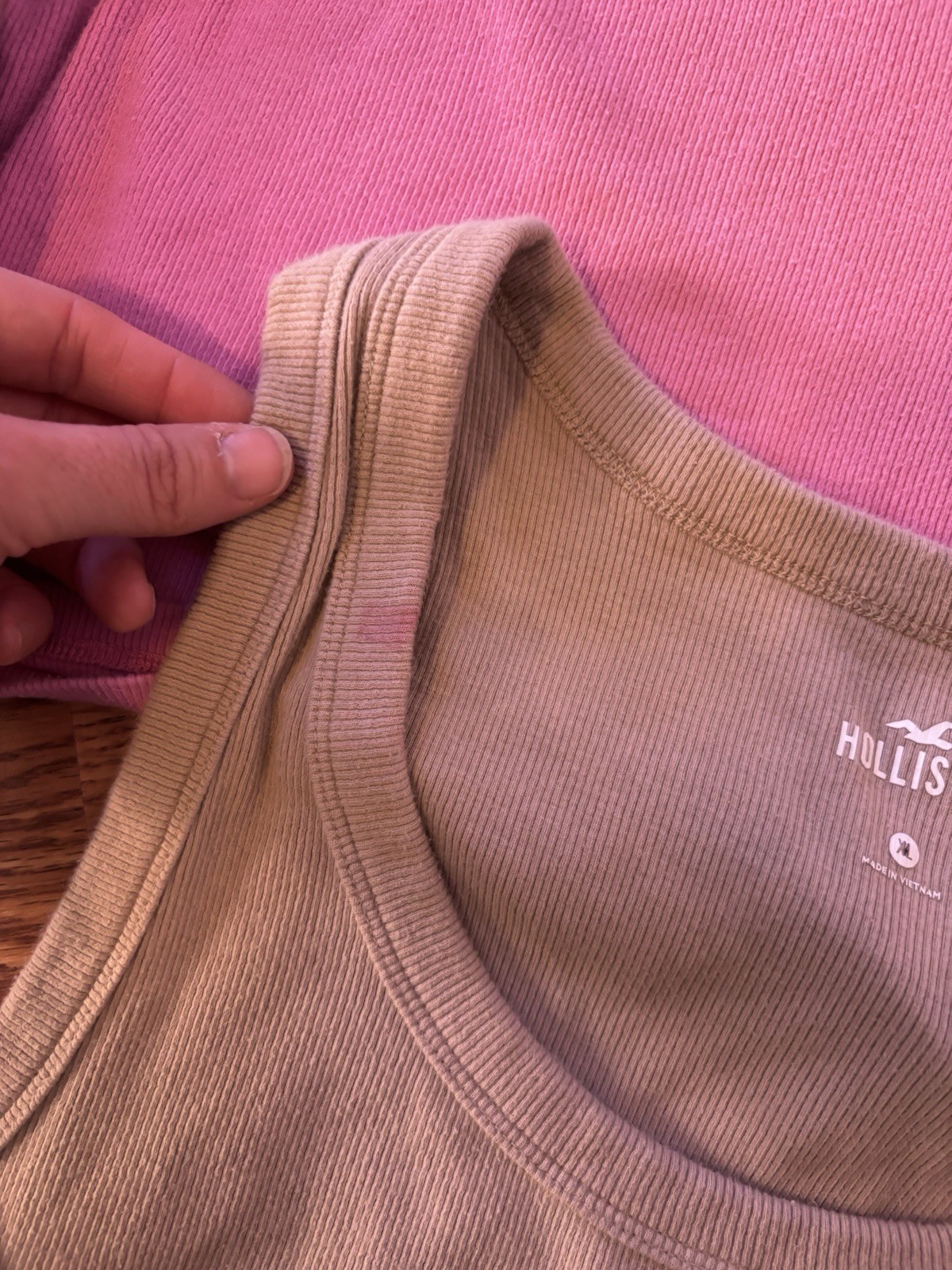Hollister Shirt Tube Top Tank Reversible Pink Green V-neck Camo Beige