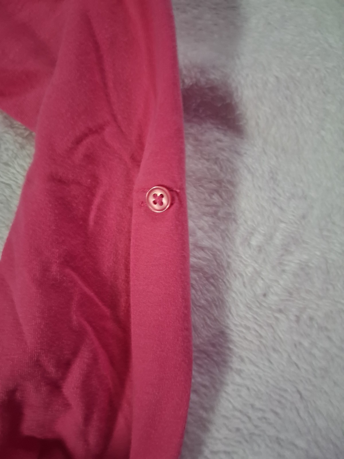 Simple Pleasures~Womens Pink,Thin,Cotton Blend,Round Neck,Button Accent Size 1XL