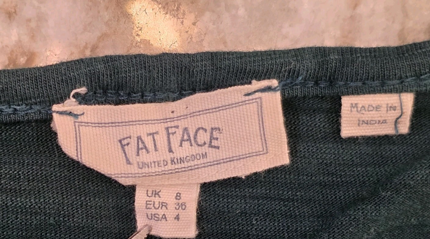 Fat Face Beth Tunic In Dark Green Color Women’s Size Us 4 Boho CottageCore