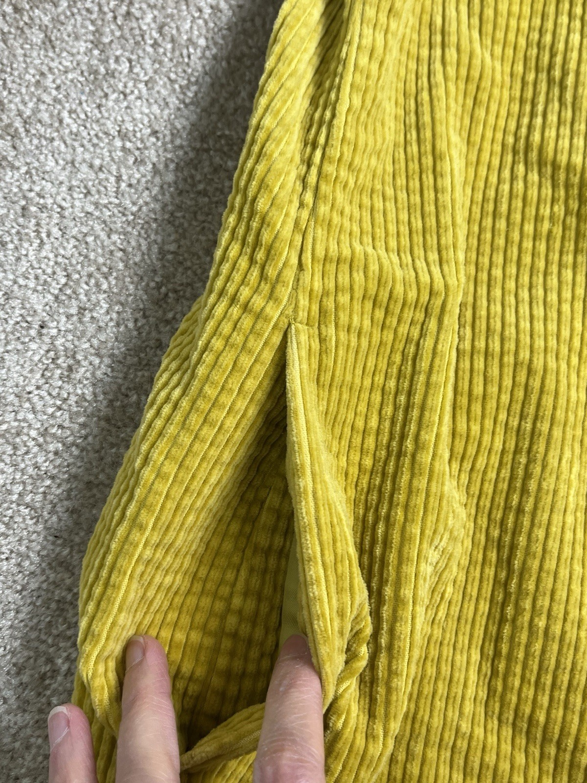 J Jill Shirt Jacket L Mustard Yellow Corduroy Shacket Pockets Button Front