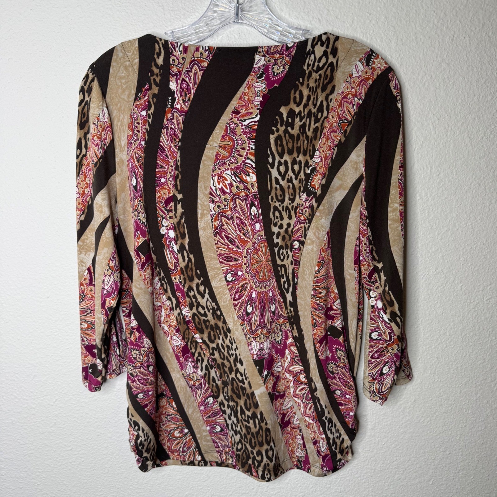 Chicos Womens Size 1 (M) Multicolored Paisley Leopard Striped Career Office
