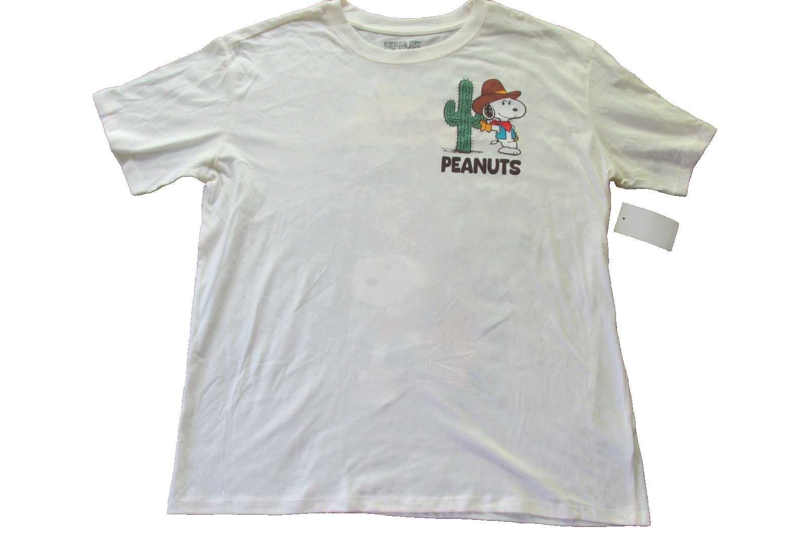 Snoopy Peanuts T Shirt Freeze Off White Jr Large (12-14) Cowboy Rodeo Cactus