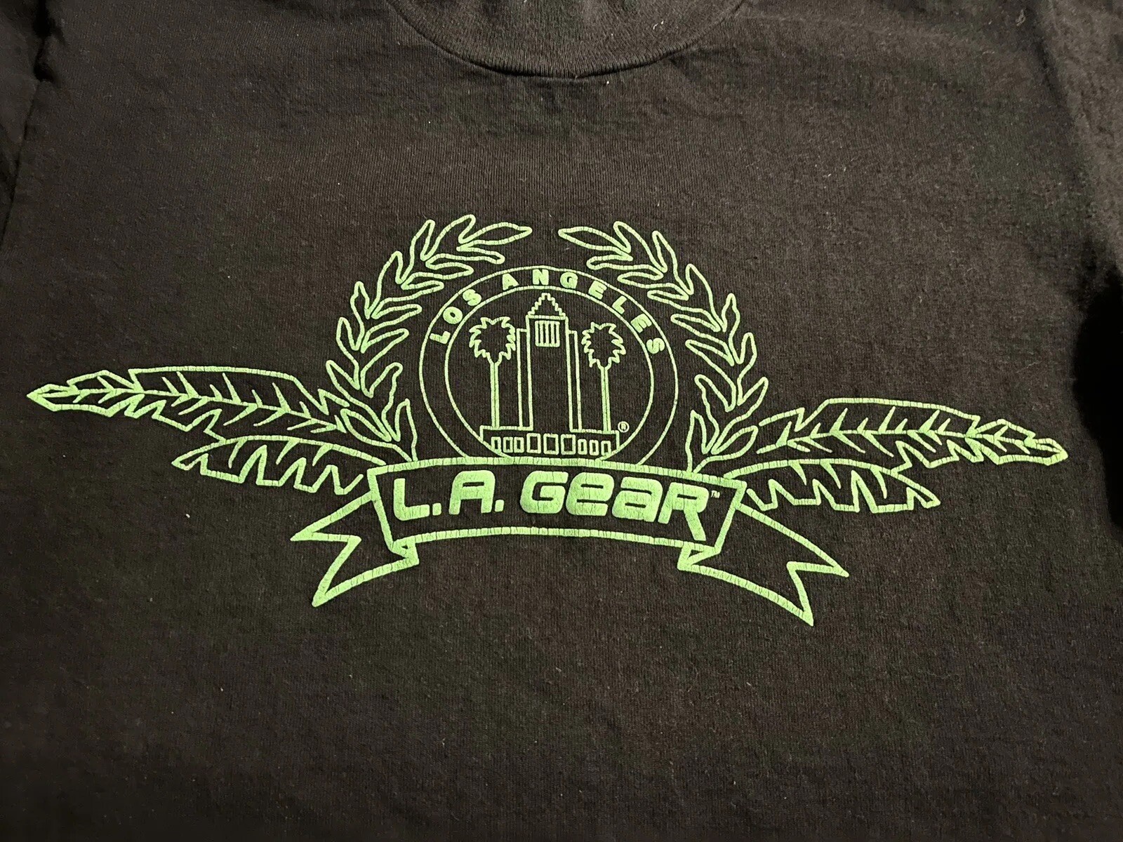 L.A. Gear Vintage Workout Womens Crop Top Tee Los Angeles 90s Made in USA Shirt