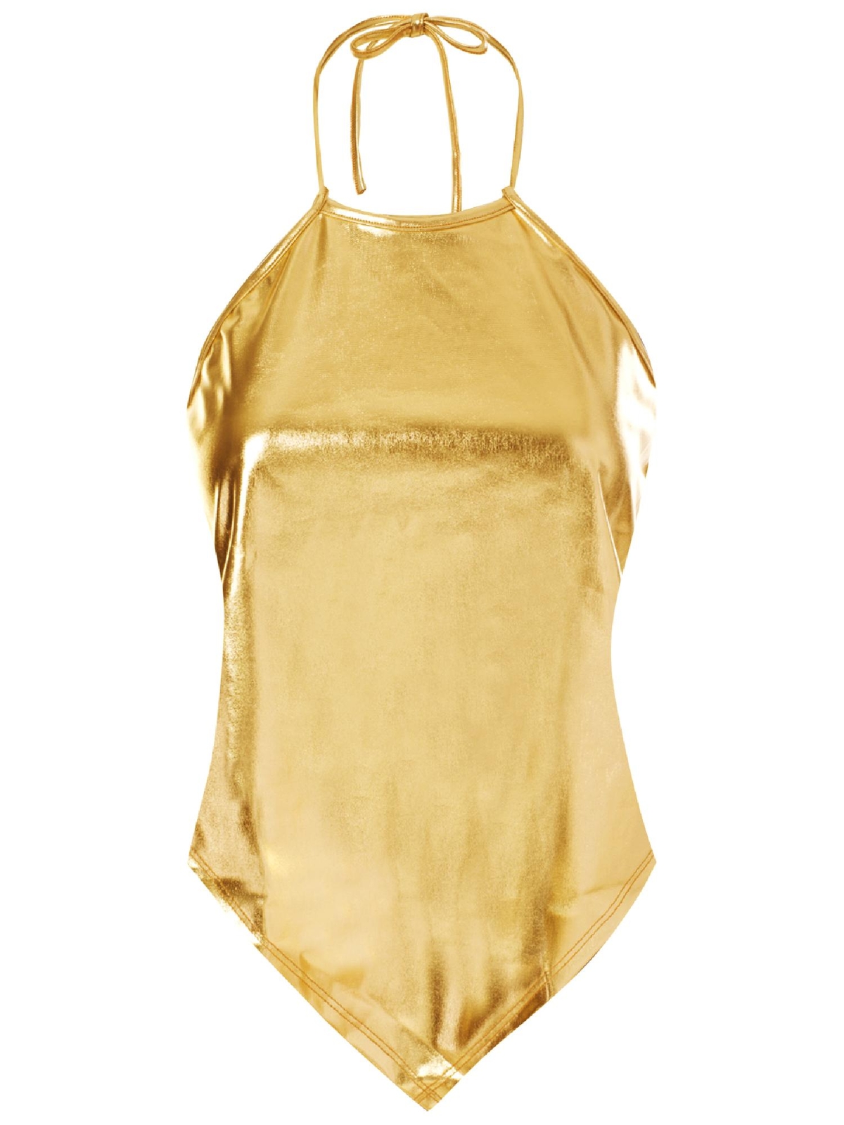 MixMatchy Sexy Pu Leather/ Suede Halter Top Bandana Shirt