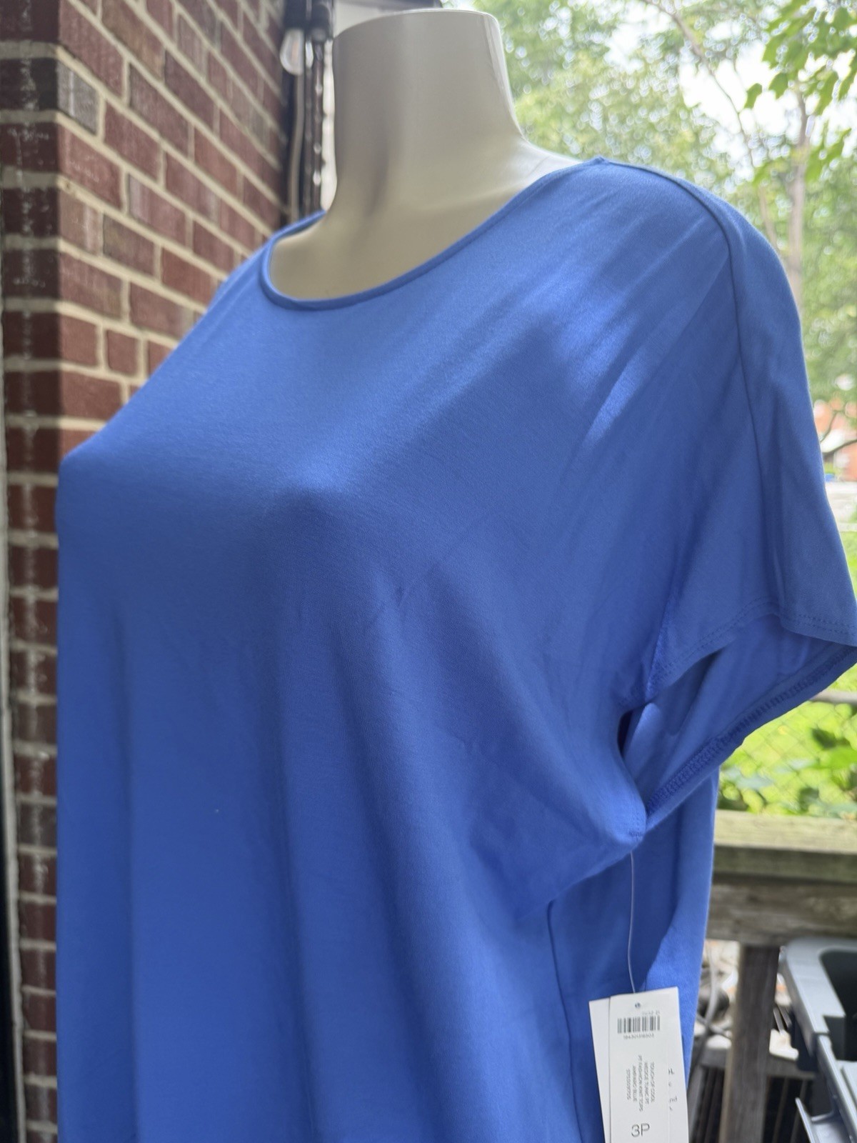 NWT Chicos Tunic Top Size 3P/XL Touch Of Cool Wedge Seafaring Blue Stretch